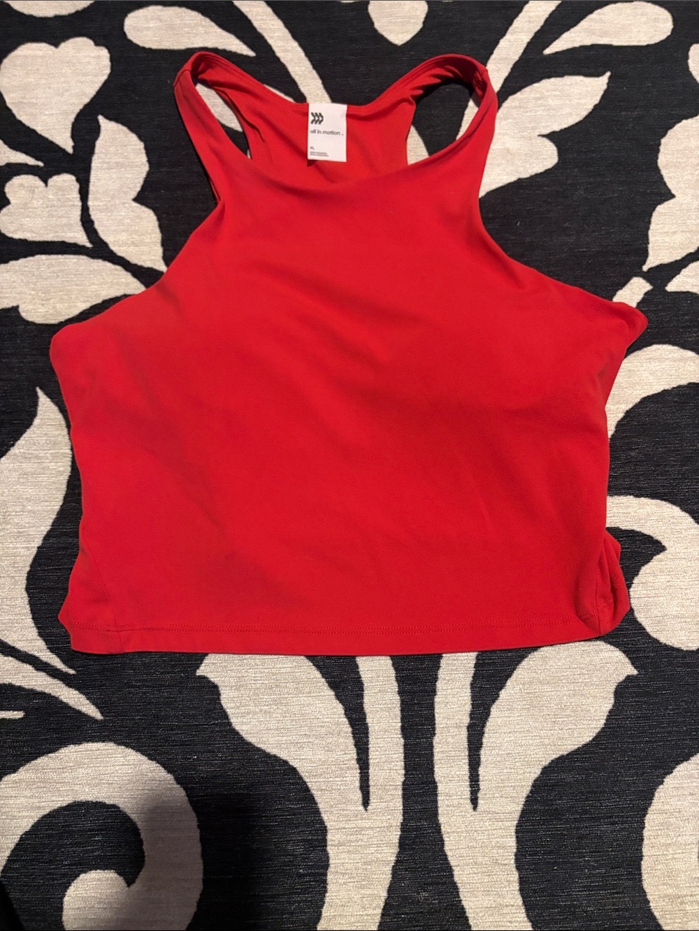 all in motion Red Racerback Crop Tank